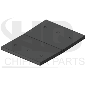 Fan wing changeable plate, Material: Hardox 500, Dimensions: 263 x 174 mm, Model: Biber, SKU: EB037 Fan wing changeable plate