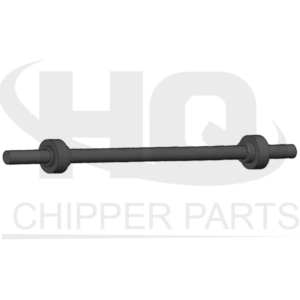 Axle with two rubber wheels