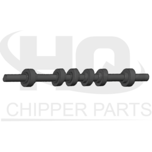 Axle with six rubber wheels