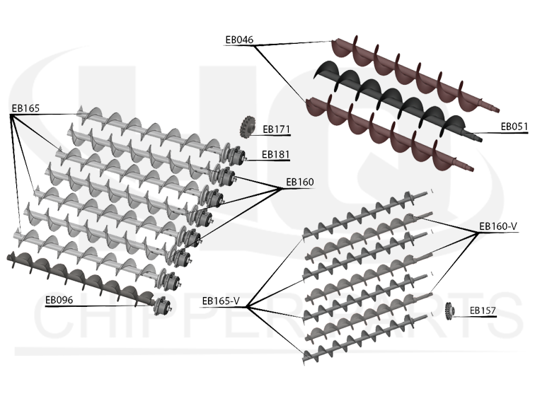 SPIRAL SHAFT PARTS - HQ Chipper Parts