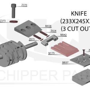 PIÈCES DE ROTOR (TAMBOUR) (couteau de 233 mm de large, 3 coupes)